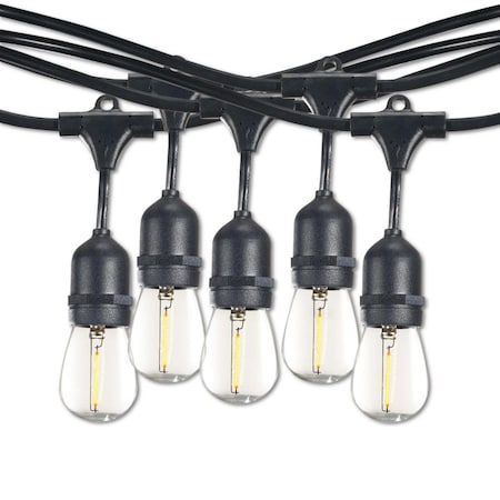 Resplandor 14 STRING LIGHT 10 SOCKETS 16 SPACING E26 BLACK KIT - W/1W PLASTIC LED S14 CLEAR LAMPS RE2800485